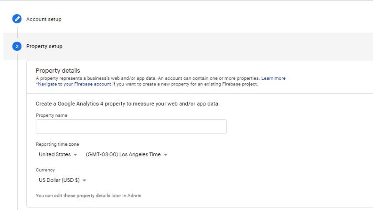 تنظیم اکانت google analytics