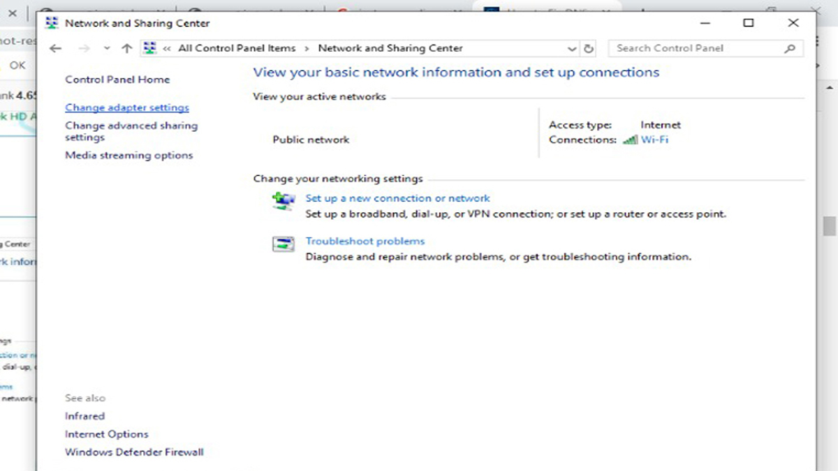 Change adapter settings