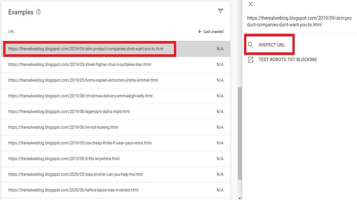 inspect url