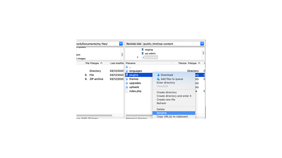 غیر فعال کردن افزونه وردپرس